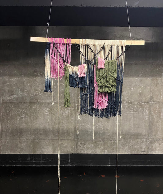 Macrame wall hanging, Hand dyed, 100% Cotton